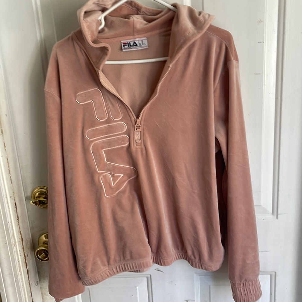 BNWOT FILA Hoodie, Crushed Pink Velvet